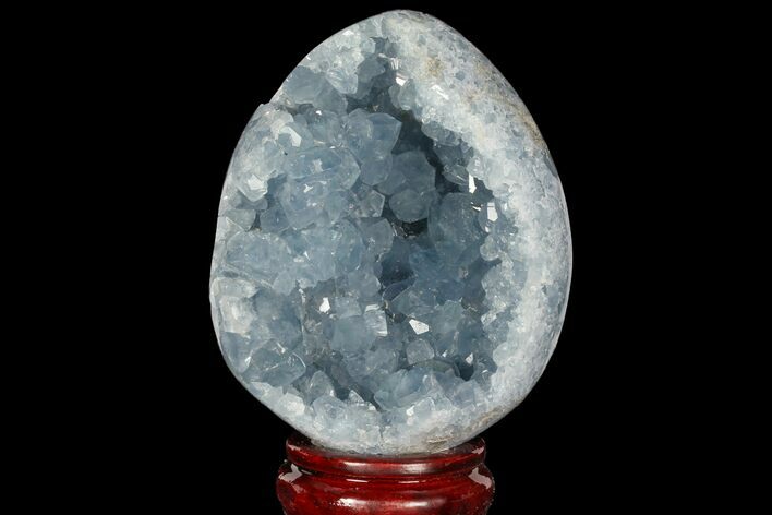 Crystal Filled Celestine (Celestite) Egg Geode - Madagascar #98779